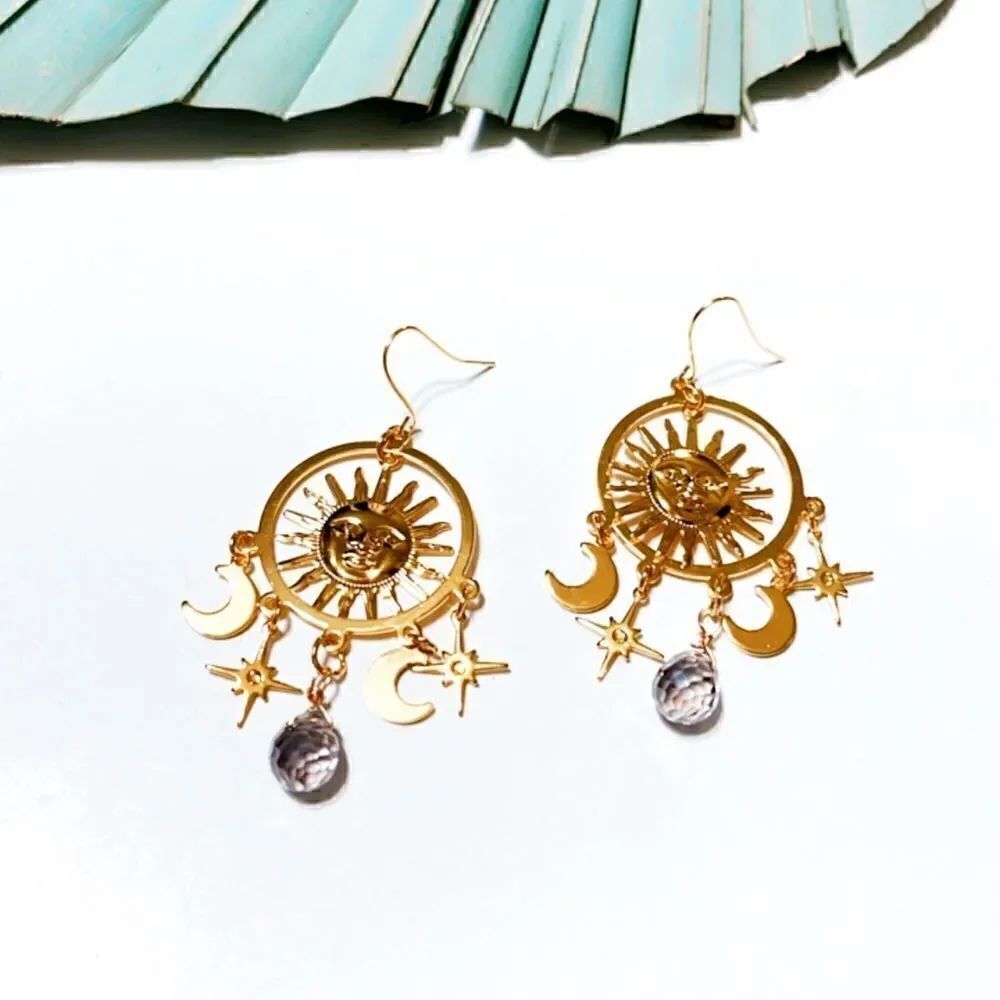 Boho sun earrings S189